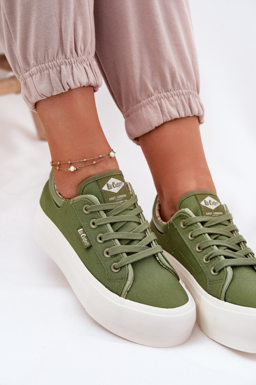 Vrijetijdsschoenen met platform Lee Cooper LCIN-25-31-3449L groene kleur Vrijetijdsschoenen met platform Lee Cooper LCIN-25-31-3449L groene kleur