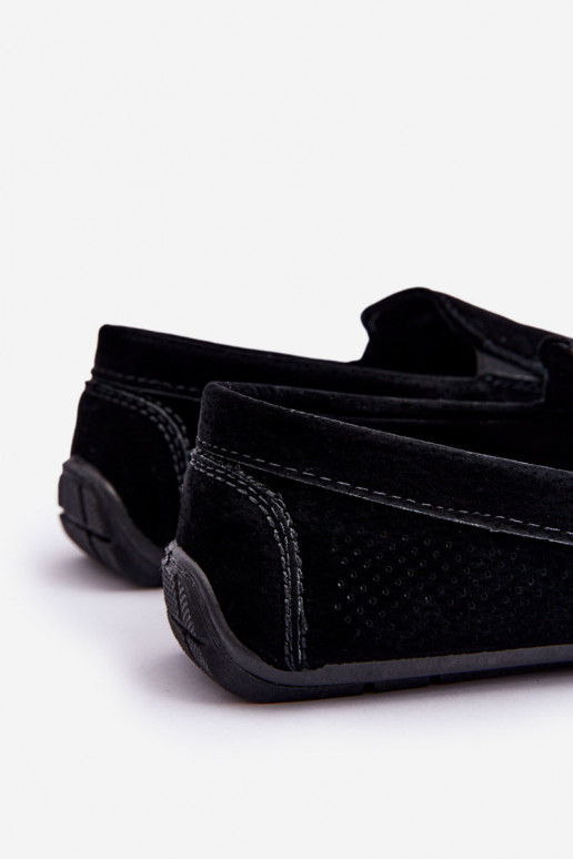 Mâle Mocassins classiques en daim couleur noire Felixo