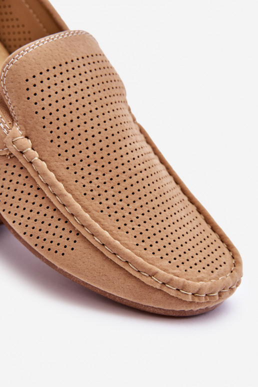 Het heeftnnen Klassieke suède loafers beige Felixo