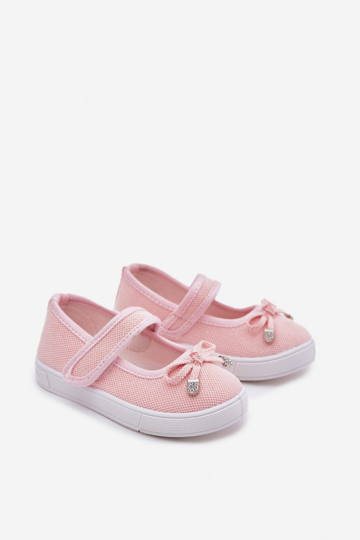 ballerines pour enfants avec des rubans couleur rose Amirinas