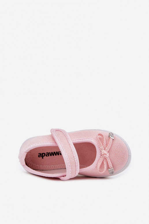 ballerines pour enfants avec des rubans couleur rose Amirinas