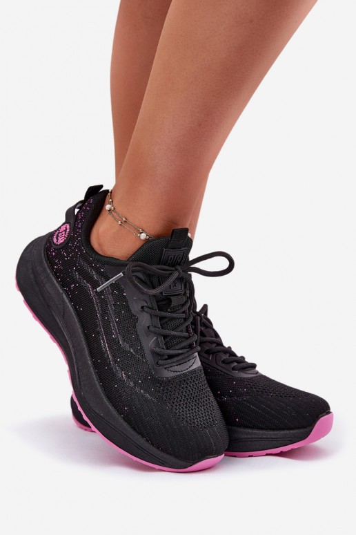 Sneaker type sportschoenen met platform Big Star RR274523 HI-POLY SYSTEM zwart