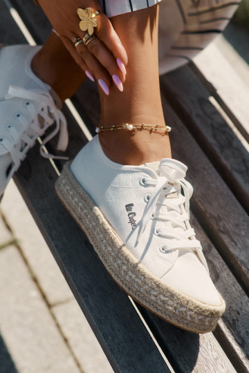 Chaussures de loisirs à lacets Lee Cooper LCIN-25-44-3217 blanches 2