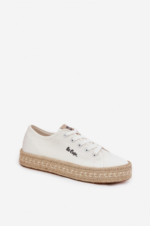 Chaussures de loisirs à lacets Lee Cooper LCIN-25-44-3217 blanches