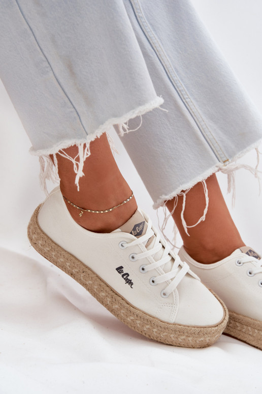 Chaussures de loisirs à lacets Lee Cooper LCIN-25-44-3217 blanches