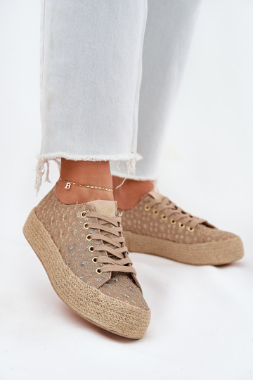 Chaussures de loisirs à motif avec plateforme Lee Cooper LCIN-25-08-3646L couleur chaki