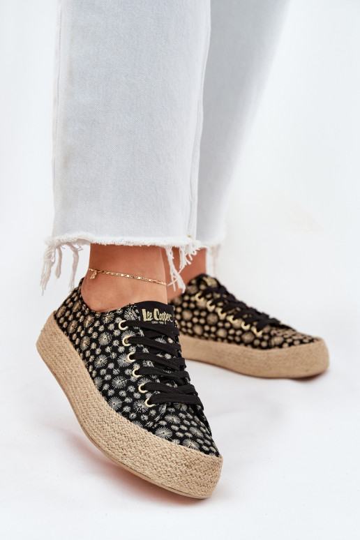 Gemustert Freizeitschuhe mit einer Plattform Mit Zopf Lee Cooper LCIN-25-08-3647L schZuarze Farbe