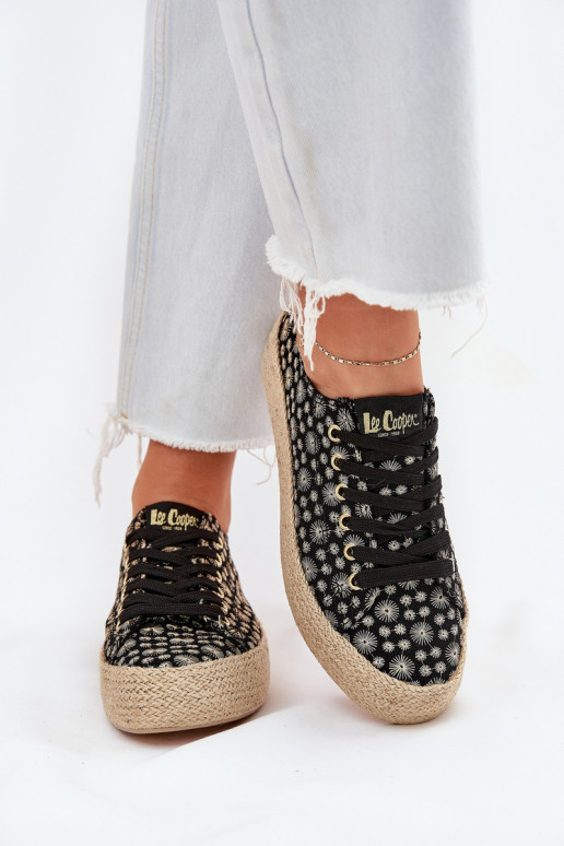 Gemustert Freizeitschuhe mit einer Plattform Mit Zopf Lee Cooper LCIN-25-08-3647L schZuarze Farbe