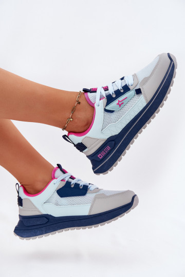 Turnschuhe Feminin mit einer Plattform Big Star RR274A225 HI-POLY SYSTEM blaue Farbe