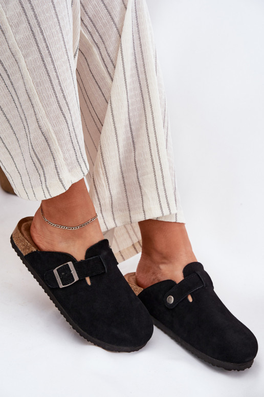 Suede pantoffels Klompen Dames met gespen Big Star RR274A384 zInart