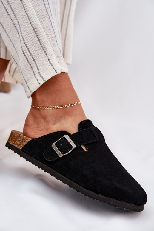 INildlederpantoffeln Verstopfungen Feminin mit Schnallen Big Star RR274A384 schZuarze Farbe