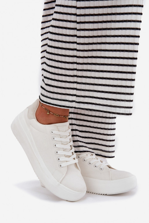 Chaussures de loisirs avec une plateforme Big Star RR274463 couleur blanche  Chaussures de loisirs avec une plateforme Big Star RR274463 couleur blanche