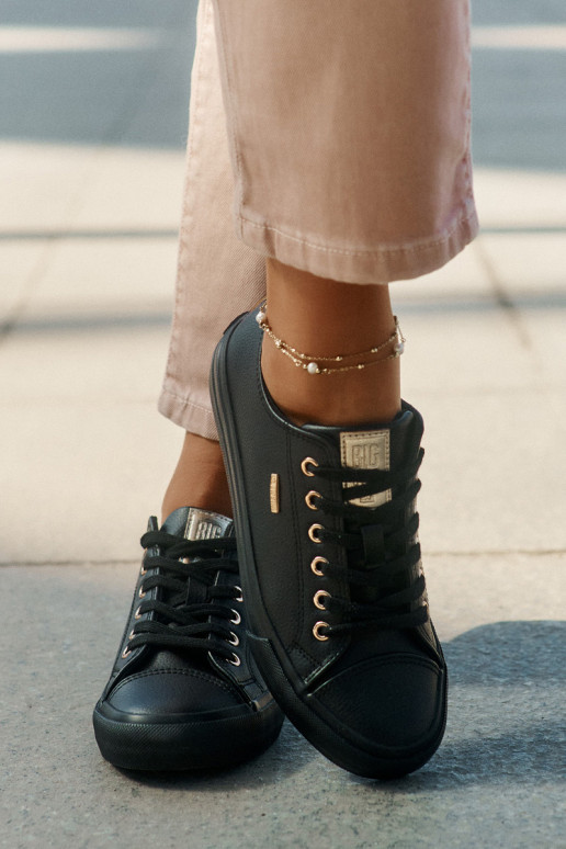 Freizeitschuhe aus Öko-Leder Big Star RR274749 schZuarze Farbe