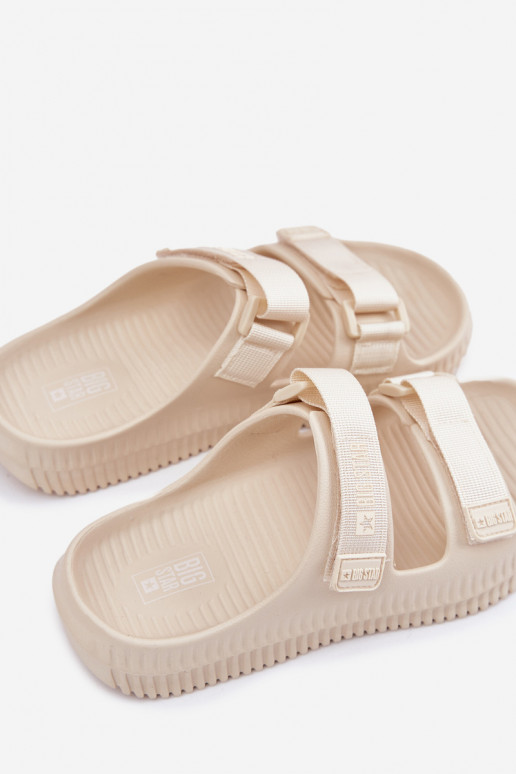 LichtgeInicht pantoffels Damespantoffels Z met lijmbevestigingami Big Star RR274A529 beige