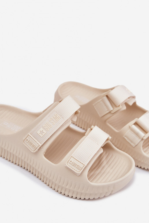 LichtgeInicht pantoffels Damespantoffels Z met lijmbevestigingami Big Star RR274A529 beige