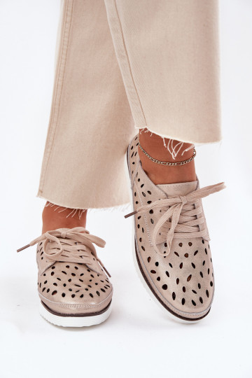 Schuhe Haut Feminin S.Barski LR51-611 goldene Farbe 2