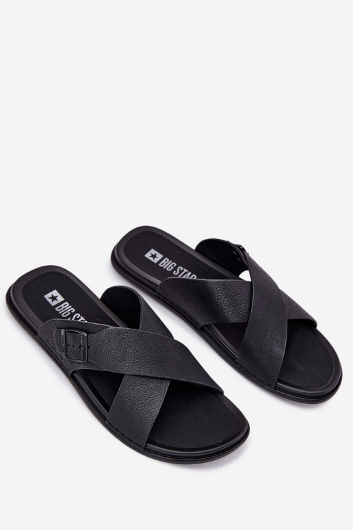 Leren pantoffels Het heeftnnen met gespen Big Star RR174076 zInart Leren pantoffels Het heeftnnen met gespen Big Star RR174076 zInart