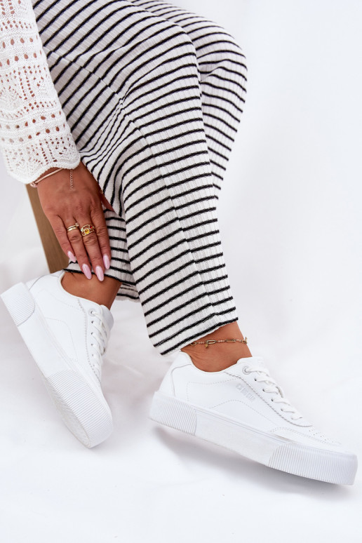 Faible Chaussures modèle baskets en cuir écologique Big Star RR274303 couleur blanche Faible Chaussures modèle baskets en cuir écologique Big Star RR274303 couleur blanche