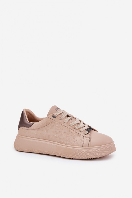 Chaussures modèle baskets Féminin en cuir écologique Big Star RR274259 beige