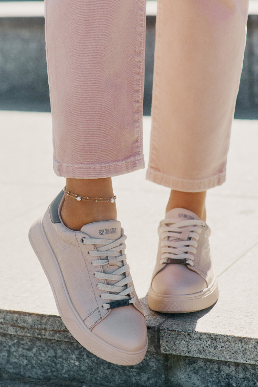 Sneakers Stilvollllschuhe Feminin aus Öko-Leder Big Star RR274259 Beige Sneakers Stilvollllschuhe Feminin aus Öko-Leder Big Star RR274259 Beige