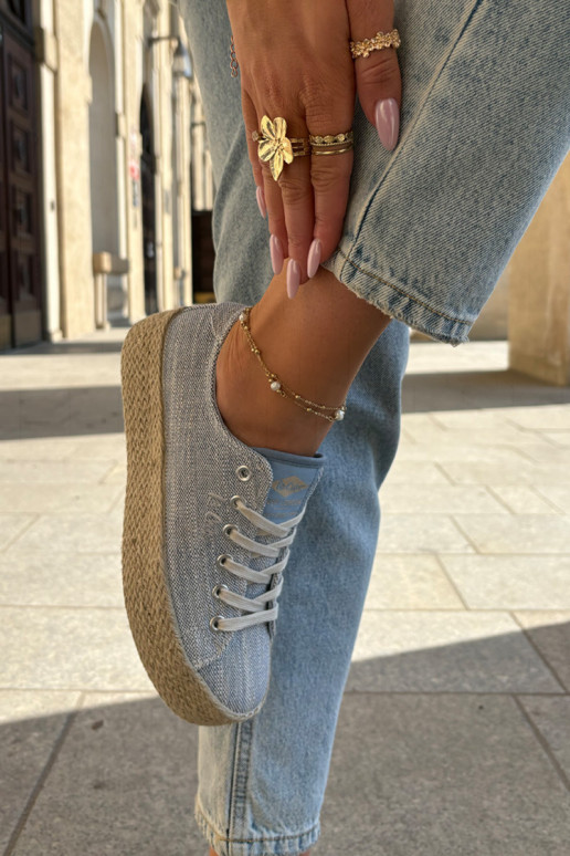 Chaussures de loisirs avec une plateforme Avec tresse Lee Cooper LCDANS-25-02-3283 couleur bleue