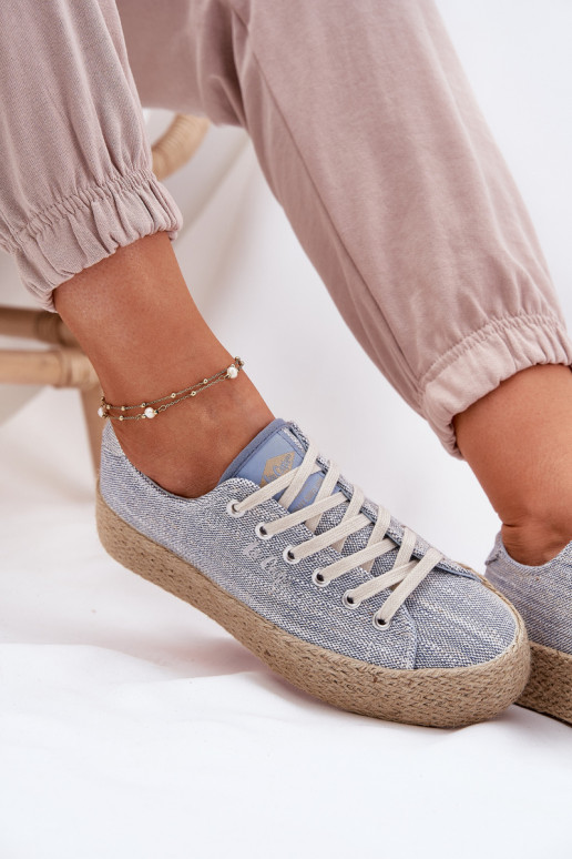 Freizeitschuhe mit einer Plattform Mit Zopf Lee Cooper LCIN-25-02-3283 blaue Farbe