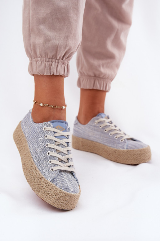 Chaussures de loisirs avec une plateforme Avec tresse Lee Cooper LCDANS-25-02-3283 couleur bleue
