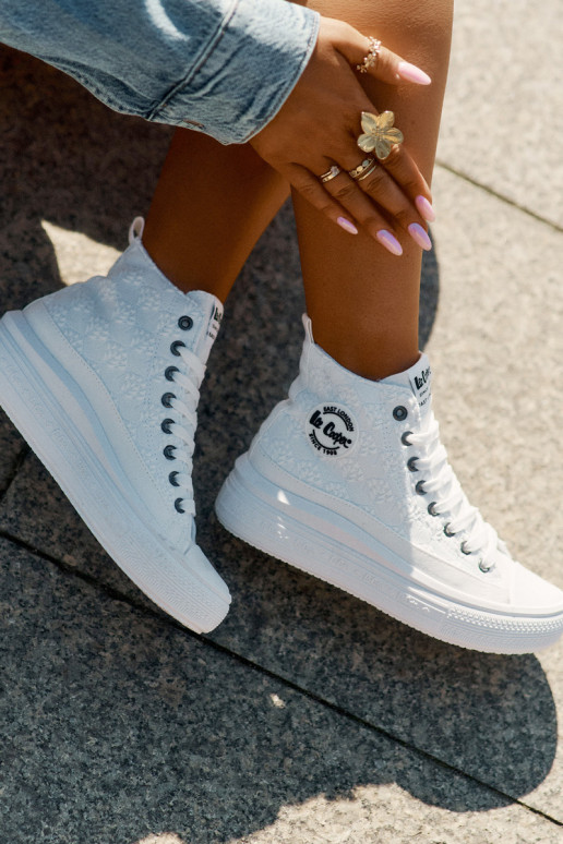 Vrijetijdsschoenen met platform Lee Cooper LCIN-25-44-3209L Biale