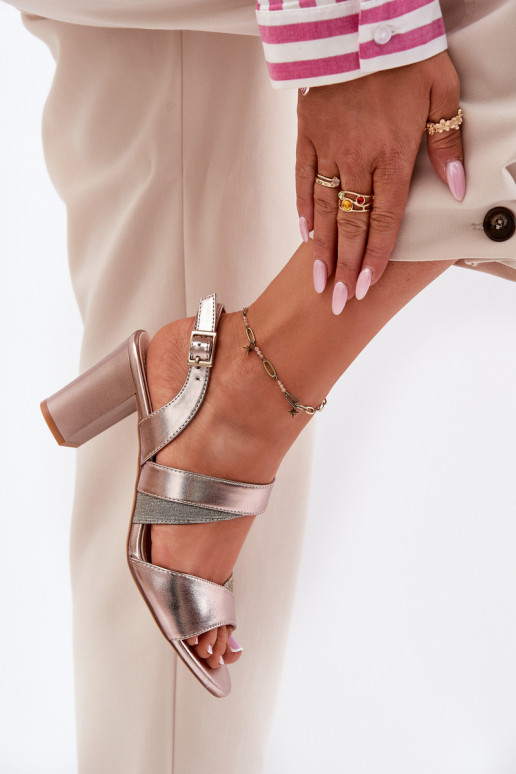 Sandales à talons hauts pour femme Sergio Leone SK866 couleur or rose Sandales à talons hauts pour femme Sergio Leone SK866 couleur or rose