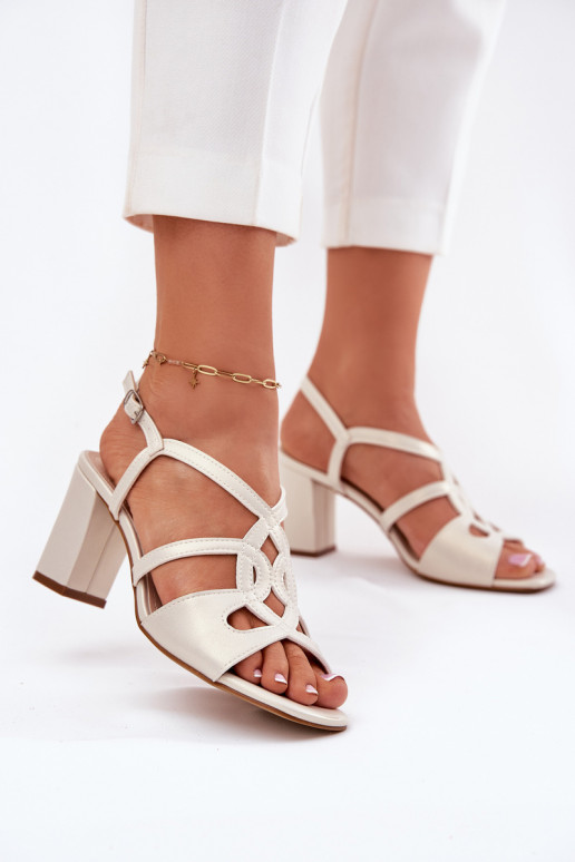 Dames Sandalen met hoge hak Op Sergio Leone SK884 parelmoer