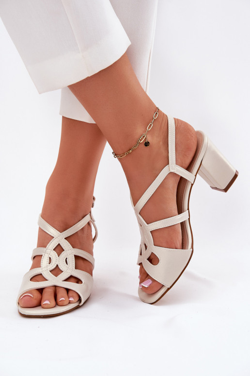 Féminin Sandales à talons hauts Enregistrer Sergio Leone SK884 nacre