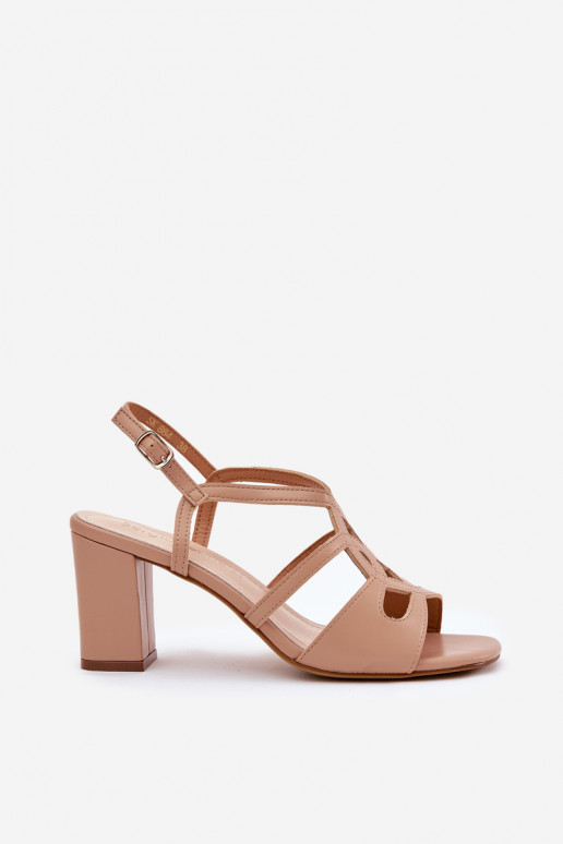 Feminin Sandalen mit hohen Absätzen Aufzeichnen Sergio Leone SK884 Beige