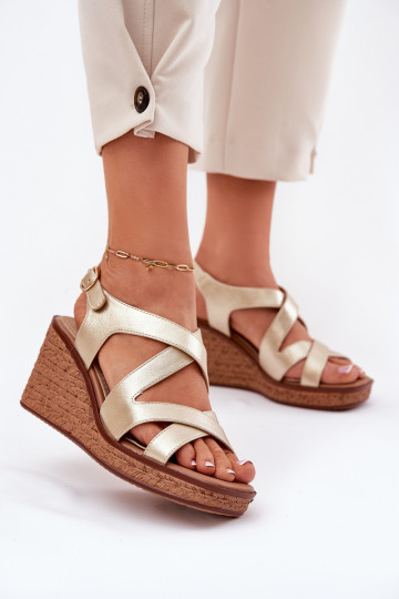 Dames sandalen Op de INig Sergio Leone SK223 gouden kleur