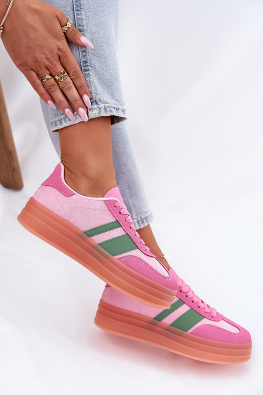 Niedrig Sneakers Stilvollllschuhe mit einer Plattform pinke Farbe Ovivene Niedrig Sneakers Stilvollllschuhe mit einer Plattform pinke Farbe Ovivene