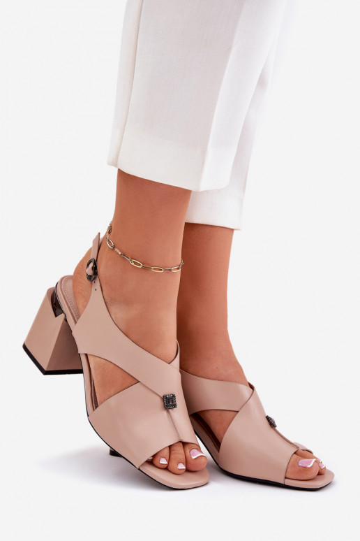 Elegante stijl Damessandalen met hoge hakken Vinceza 62238 beige