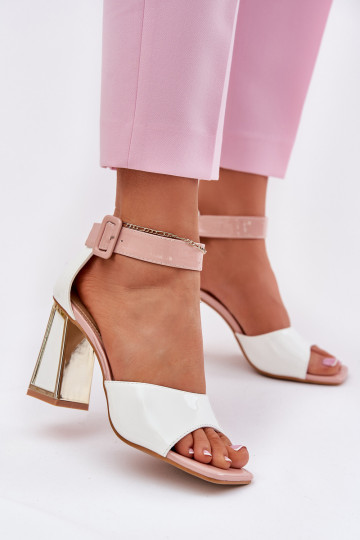 Sandales vernies pour femmes avec talons, Vinceza 20266, couleur blanche 2