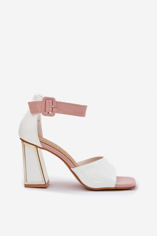 Sandales laquées pour femme avec des talons Vinceza 20266 couleur blanche