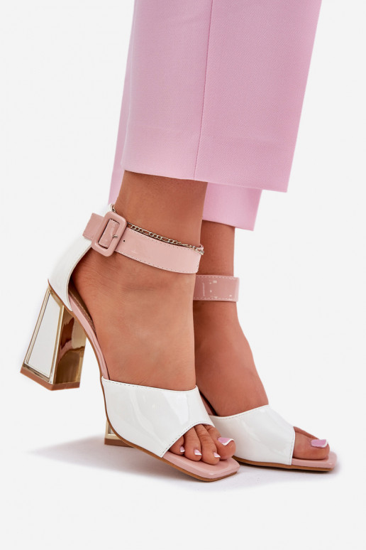 Sandales laquées pour femme avec des talons Vinceza 20266 couleur blanche