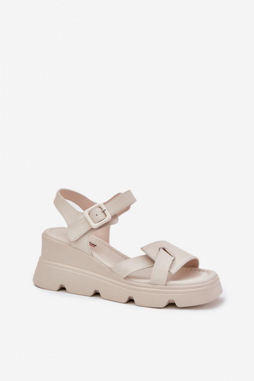 Damensandalen Feminin Auf einem Keil Artiker 54C1624 Beige