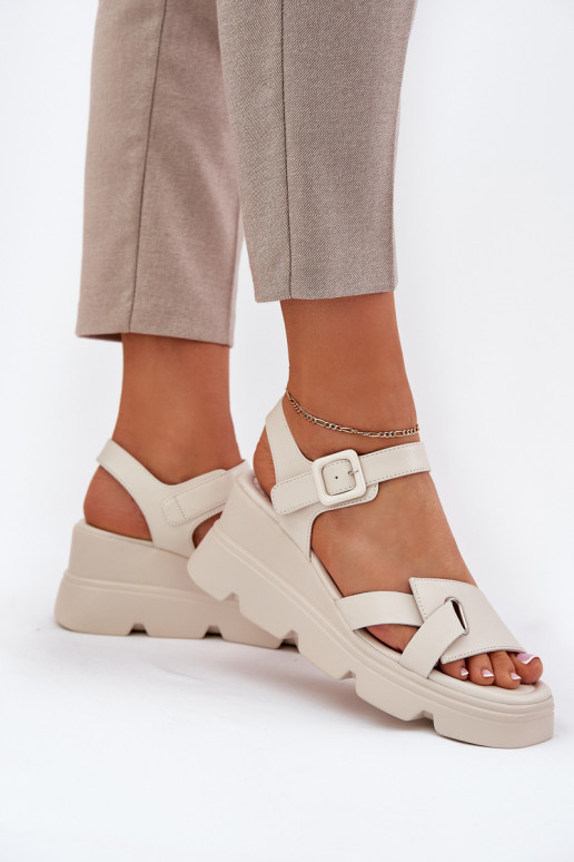 Damensandalen Feminin Auf einem Keil Artiker 54C1624 Beige