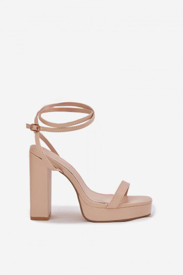 Dames sandalen met strepen, zandkleur, "Fevenne" 2