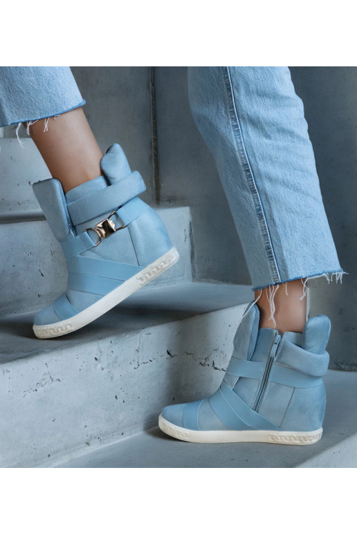 Baskets de sport bleues à plateforme,...