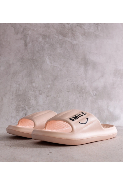 Roze schuim slippers, „Smile"