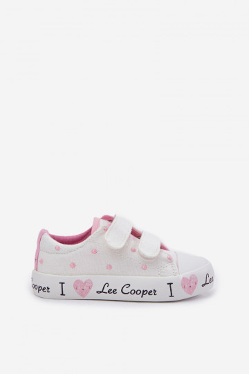 Witte dames casual schoenen met enkellaarsjes, Lee Cooper LCIN-25-31-3461L 2