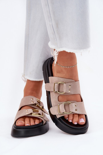 Chaussons femme en daim Avec des décorationsi avec bouclesmi Big Star RR274659 Nuance rose clair 2