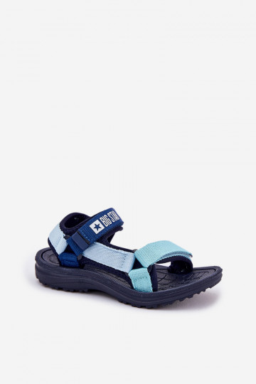des sandales Puéril avec attaches adhésives Big Star RR374520 bleu foncé