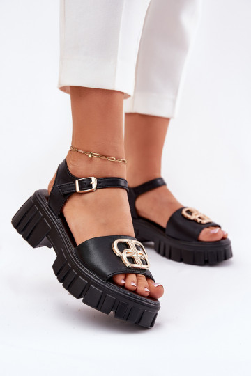 Sandales pour femmes Féminin Ze couleur doréem Detalem Vinceza 79541 couleur noire 2