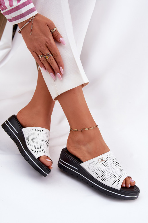 Leren pantoffels Dames Op de INig Vinceza 41477 Initte kleur