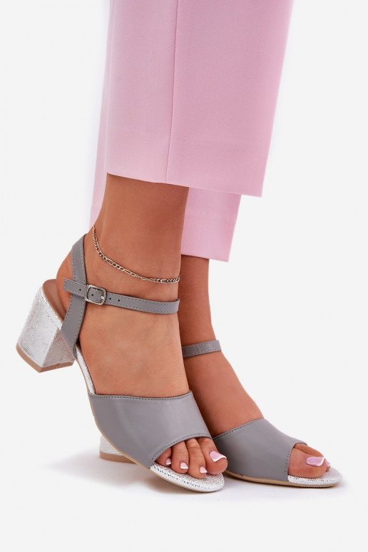 Damen-Sandalen mit hohen Absätzen Vinceza 20275 graue Farbe