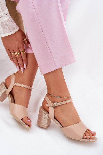 Sandfarbene Damen High Heels, Vinceza 20275